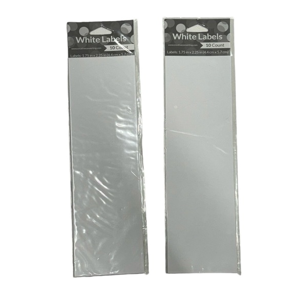2 packs of 10 white labels. Creative converting oval shaped sticker labels. - Picture 1 of 6